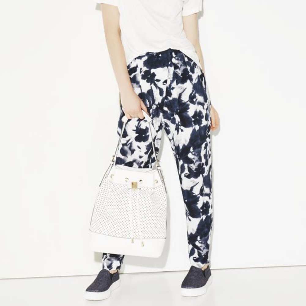 JUSTFAB Floral crepe pants, sz 6
